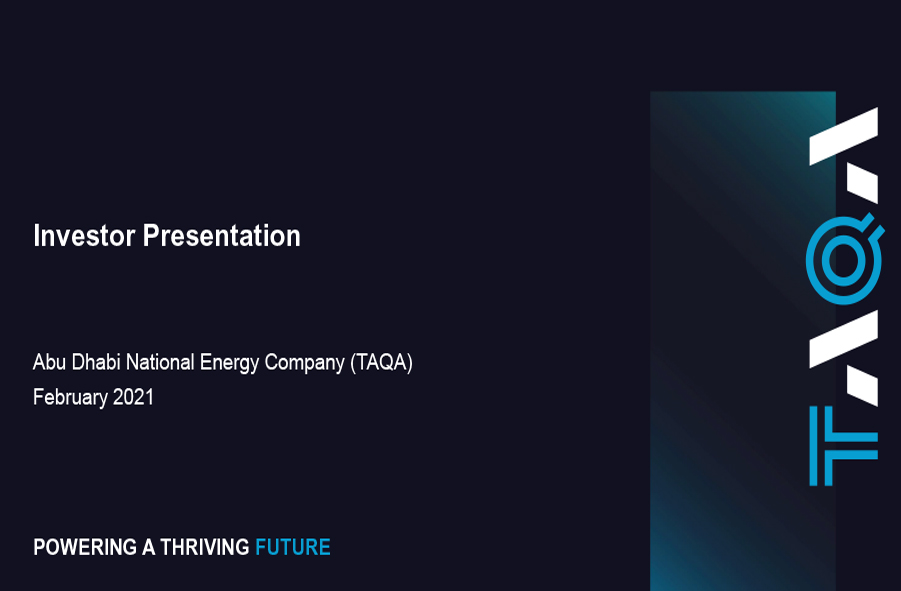 TAQA Investor Presentation 2021 — Bilingual Branding Riyadh
